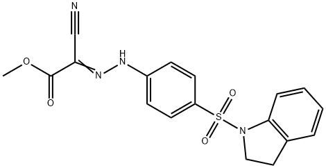 methyl cyano{[4-(2,3-dihydro-1H-indol-1-ylsulfonyl)phenyl]hydrazono}acetate Struktur