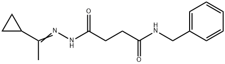 N-benzyl-4-[2-(1-cyclopropylethylidene)hydrazino]-4-oxobutanamide Struktur