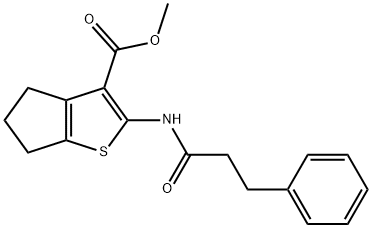 methyl 2-[(3-phenylpropanoyl)amino]-5,6-dihydro-4H-cyclopenta[b]thiophene-3-carboxylate Struktur