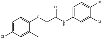 N-(4-bromo-3-chlorophenyl)-2-(4-chloro-2-methylphenoxy)acetamide Struktur