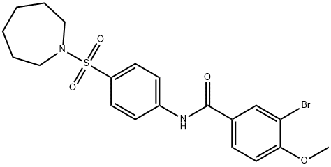 N-[4-(1-azepanylsulfonyl)phenyl]-3-bromo-4-methoxybenzamide Struktur