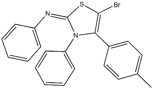 N-(5-bromo-4-(4-methylphenyl)-3-phenyl-1,3-thiazol-2(3H)-ylidene)-N-phenylamine Struktur