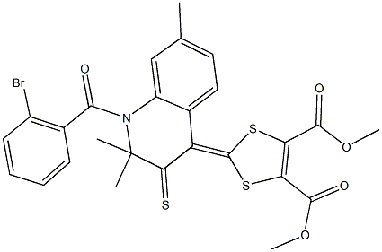 dimethyl 2-(1-(2-bromobenzoyl)-2,2,7-trimethyl-3-thioxo-2,3-dihydro-4(1H)-quinolinylidene)-1,3-dithiole-4,5-dicarboxylate Struktur