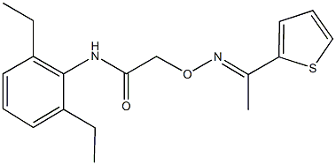 N-(2,6-diethylphenyl)-2-({[1-(2-thienyl)ethylidene]amino}oxy)acetamide Struktur