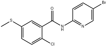 N-(5-bromo-2-pyridinyl)-2-chloro-5-(methylsulfanyl)benzamide Struktur