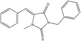 3-benzyl-5-benzylidene-1-methyl-2-thioxo-4-imidazolidinone Struktur