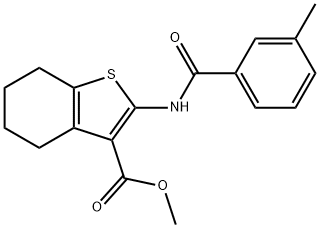 methyl 2-[(3-methylbenzoyl)amino]-4,5,6,7-tetrahydro-1-benzothiophene-3-carboxylate Struktur