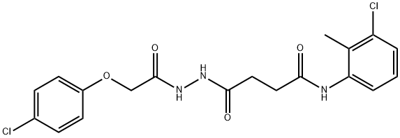 N-(3-chloro-2-methylphenyl)-4-{2-[(4-chlorophenoxy)acetyl]hydrazino}-4-oxobutanamide Struktur