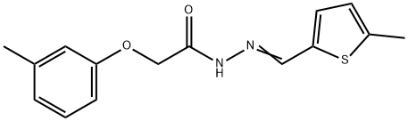 2-(3-methylphenoxy)-N'-[(5-methyl-2-thienyl)methylene]acetohydrazide Struktur