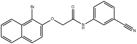 2-[(1-bromo-2-naphthyl)oxy]-N-(3-cyanophenyl)acetamide Struktur