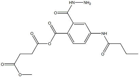 methyl 4-{2-[4-(butyrylamino)benzoyl]hydrazino}-4-oxobutanoate Struktur