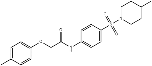 2-(4-methylphenoxy)-N-{4-[(4-methyl-1-piperidinyl)sulfonyl]phenyl}acetamide Struktur