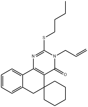 3-allyl-2-(butylsulfanyl)-5,6-dihydrospiro(benzo[h]quinazoline-5,1'-cyclohexane)-4(3H)-one Struktur