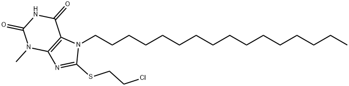 8-[(2-chloroethyl)sulfanyl]-7-hexadecyl-3-methyl-3,7-dihydro-1H-purine-2,6-dione Struktur