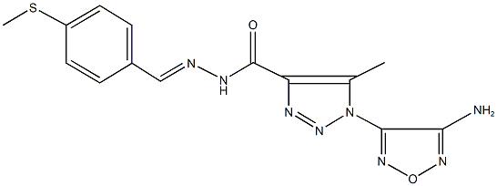 1-(4-amino-1,2,5-oxadiazol-3-yl)-5-methyl-N'-[4-(methylsulfanyl)benzylidene]-1H-1,2,3-triazole-4-carbohydrazide Struktur