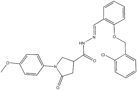 N'-{2-[(2-chlorobenzyl)oxy]benzylidene}-1-(4-methoxyphenyl)-5-oxo-3-pyrrolidinecarbohydrazide Struktur