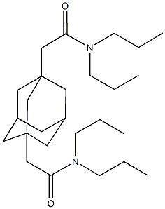 2-{3-[2-(dipropylamino)-2-oxoethyl]-1-adamantyl}-N,N-dipropylacetamide Struktur