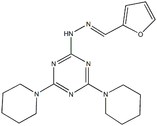 2-furaldehyde [4,6-di(1-piperidinyl)-1,3,5-triazin-2-yl]hydrazone Struktur