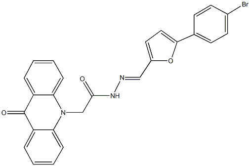 N'-{[5-(4-bromophenyl)-2-furyl]methylene}-2-(9-oxo-10(9H)-acridinyl)acetohydrazide Struktur