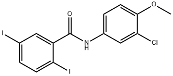 N-(3-chloro-4-methoxyphenyl)-2,5-diiodobenzamide Struktur