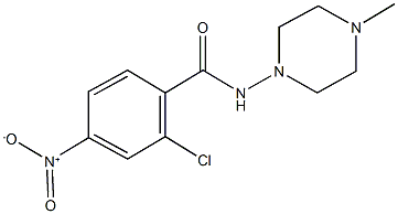 2-chloro-4-nitro-N-(4-methyl-1-piperazinyl)benzamide Struktur