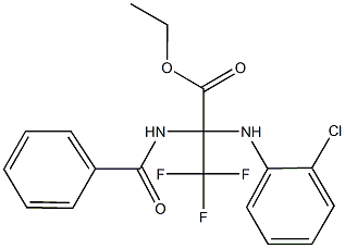 ethyl 2-(benzoylamino)-2-(2-chloroanilino)-3,3,3-trifluoropropanoate Struktur