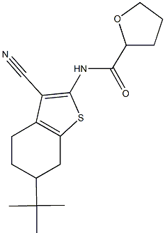 N-(6-tert-butyl-3-cyano-4,5,6,7-tetrahydro-1-benzothien-2-yl)tetrahydro-2-furancarboxamide Struktur