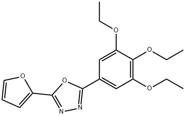 2-(2-furyl)-5-(3,4,5-triethoxyphenyl)-1,3,4-oxadiazole Struktur