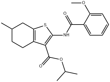 isopropyl 2-[(2-methoxybenzoyl)amino]-6-methyl-4,5,6,7-tetrahydro-1-benzothiophene-3-carboxylate Struktur