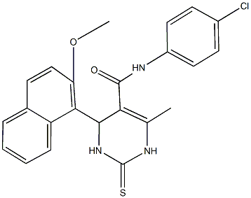 N-(4-chlorophenyl)-4-(2-methoxy-1-naphthyl)-6-methyl-2-thioxo-1,2,3,4-tetrahydro-5-pyrimidinecarboxamide Struktur