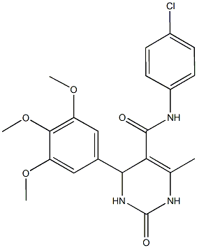 N-(4-chlorophenyl)-6-methyl-2-oxo-4-[3,4,5-tris(methyloxy)phenyl]-1,2,3,4-tetrahydropyrimidine-5-carboxamide Struktur