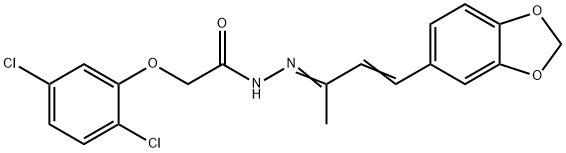 N'-[3-(1,3-benzodioxol-5-yl)-1-methyl-2-propenylidene]-2-(2,5-dichlorophenoxy)acetohydrazide Struktur