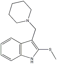 methyl 3-(1-piperidinylmethyl)-1H-indol-2-yl sulfide Struktur