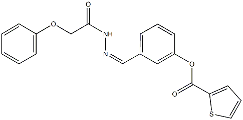 3-[2-(phenoxyacetyl)carbohydrazonoyl]phenyl 2-thiophenecarboxylate Struktur