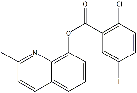 2-methyl-8-quinolinyl 2-chloro-5-iodobenzoate Struktur