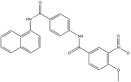 3-nitro-4-methoxy-N-{4-[(1-naphthylamino)carbonyl]phenyl}benzamide Struktur