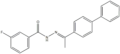 N'-(1-[1,1'-biphenyl]-4-ylethylidene)-3-fluorobenzohydrazide Struktur