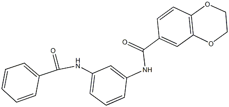 N-[3-(benzoylamino)phenyl]-2,3-dihydro-1,4-benzodioxine-6-carboxamide Struktur