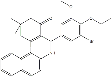 5-(3-bromo-4-ethoxy-5-methoxyphenyl)-2,2-dimethyl-2,3,5,6-tetrahydrobenzo[a]phenanthridin-4(1H)-one Struktur