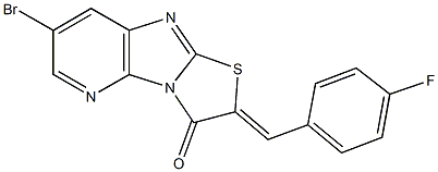 7-bromo-2-(4-fluorobenzylidene)[1,3]thiazolo[2',3':2,3]imidazo[4,5-b]pyridin-3(2H)-one Struktur