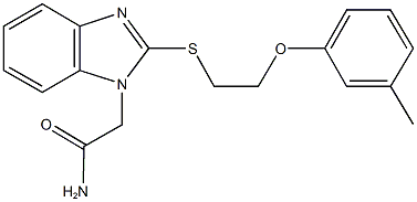 2-(2-{[2-(3-methylphenoxy)ethyl]sulfanyl}-1H-benzimidazol-1-yl)acetamide Struktur