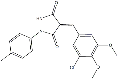 4-(3-chloro-4,5-dimethoxybenzylidene)-1-(4-methylphenyl)-3,5-pyrazolidinedione Struktur