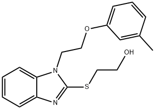 2-({1-[2-(3-methylphenoxy)ethyl]-1H-benzimidazol-2-yl}sulfanyl)ethanol Struktur