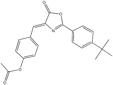 4-[(2-(4-tert-butylphenyl)-5-oxo-1,3-oxazol-4(5H)-ylidene)methyl]phenyl acetate Struktur