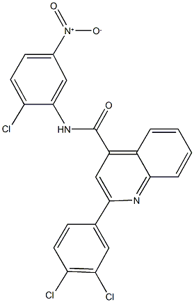 N-{2-chloro-5-nitrophenyl}-2-(3,4-dichlorophenyl)-4-quinolinecarboxamide Struktur