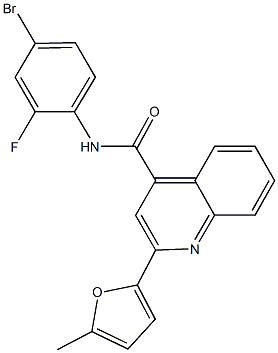 N-(4-bromo-2-fluorophenyl)-2-(5-methyl-2-furyl)-4-quinolinecarboxamide Struktur