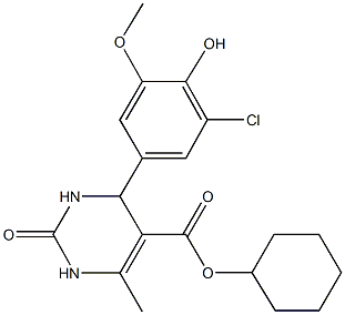 cyclohexyl 4-(3-chloro-4-hydroxy-5-methoxyphenyl)-6-methyl-2-oxo-1,2,3,4-tetrahydro-5-pyrimidinecarboxylate Struktur