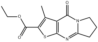 ethyl 3-methyl-4-oxo-4,6,7,8-tetrahydropyrrolo[1,2-a]thieno[2,3-d]pyrimidine-2-carboxylate Struktur