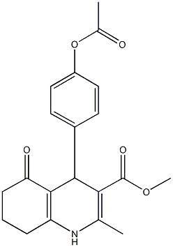 methyl 4-[4-(acetyloxy)phenyl]-2-methyl-5-oxo-1,4,5,6,7,8-hexahydro-3-quinolinecarboxylate Struktur