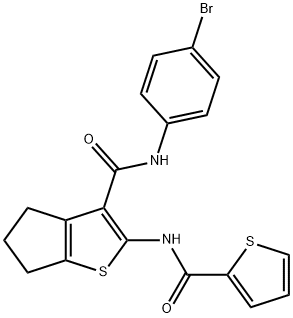 N-(4-bromophenyl)-2-[(2-thienylcarbonyl)amino]-5,6-dihydro-4H-cyclopenta[b]thiophene-3-carboxamide Struktur